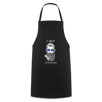 j'ai besoin de vitamine marin marin avec pipe - Tablier de cuisine - noir - Devant - AI Model Male 185 dark (185cm)