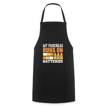 Type 1 diabetes T1D diabetic battery - Cooking Apron - black - Front - AI Model Male 185 dark (185cm)