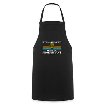 Phénicie Professeur d'Histoire Merci Phénicien - Tablier de cuisine - noir - Devant - AI Model Male 185 dark (185cm)