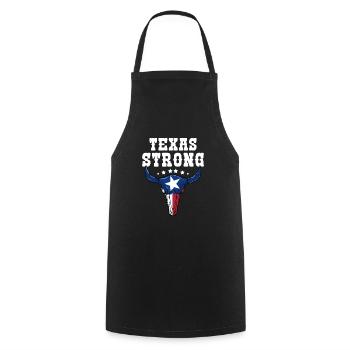 Longhorn Texas Flag - Cooking Apron - black - Front - AI Model Male 185 dark (185cm)