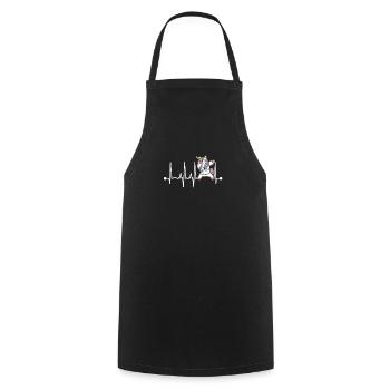 EMT Unicorn Funny Graphic Heartbeat Dabbing First - Cooking Apron - black - Front - AI Model Male 185 dark (185cm)