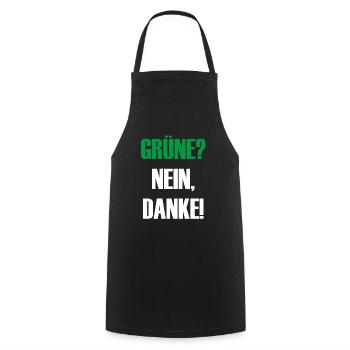 Grüne nein Danke! - Kochschürze - Schwarz - Vorne - AI Model Male 185 dark (185cm)
