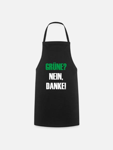 Grüne nein Danke! - Kochschürze - Schwarz