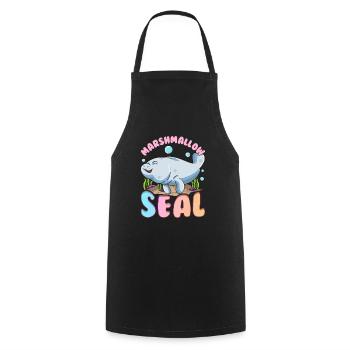 Cute & Funny Manatees The Marshmallow Seal Ocean - Cooking Apron - black - Front - AI Model Male 185 dark (185cm)