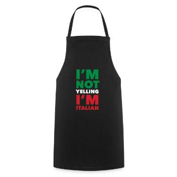 Funny Italian Gift - Cooking Apron - black - Front - AI Model Male 185 dark (185cm)