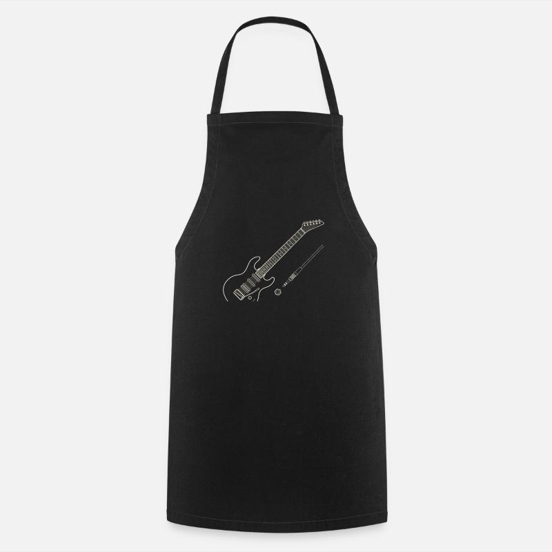 electric guitar - Cooking Apron - black