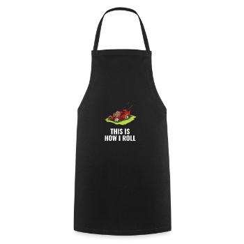 Lawn mower gardener mowing mowing the lawn - Cooking Apron - black - Front - AI Model Male 185 dark (185cm)