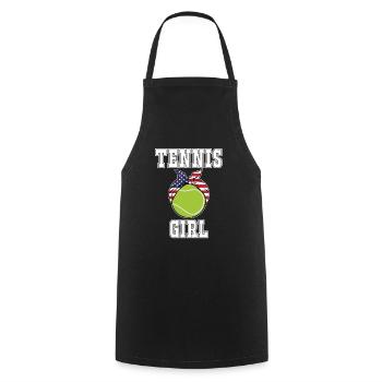 Womens Tennis Girl Jersey | Geschenk für Tennis Girl - Kochschürze - Schwarz - Vorne - AI Model Male 185 dark (185cm)