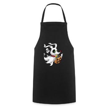 Chien fantômes - Tablier de cuisine - noir - Devant - AI Model Male 185 dark (185cm)