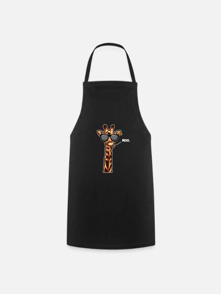 Funny Giraffe Mood Happy Safari - Cooking Apron - black