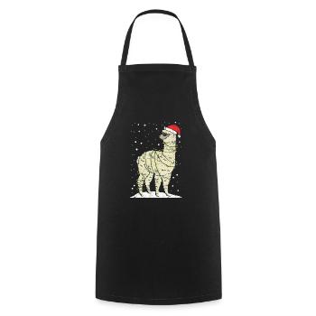 Christmas alpaca llama - Cooking Apron - black - Front - AI Model Male 185 dark (185cm)
