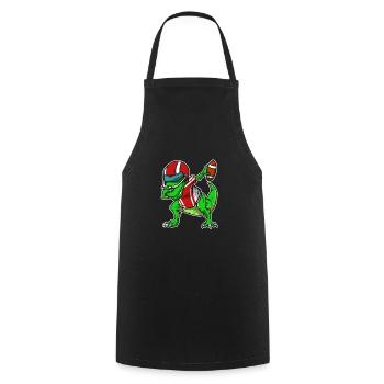 Drôle de football T-Rex Dab Dabbing dinosaures - Tablier de cuisine - noir - Devant - AI Model Male 185 dark (185cm)
