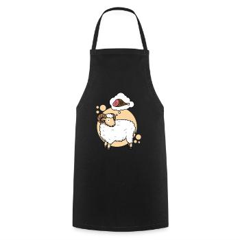 Carnivorous sheep - Cooking Apron - black - Front - AI Model Male 185 dark (185cm)