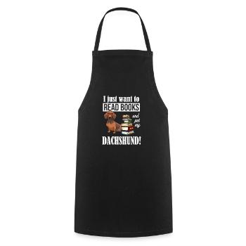 Dachshund - Cooking Apron - black - Front - AI Model Male 185 dark (185cm)