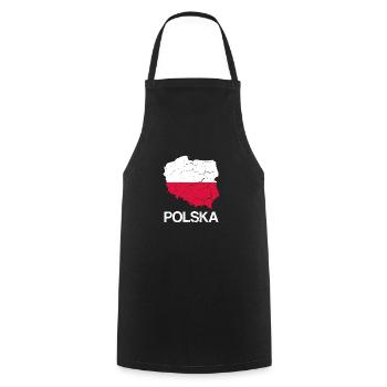 Polska Poland Polish flag Polish - Cooking Apron - black - Front - AI Model Male 185 dark (185cm)