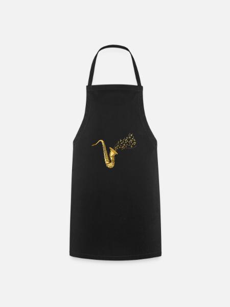Instrument de saxophone - Tablier de cuisine - noir