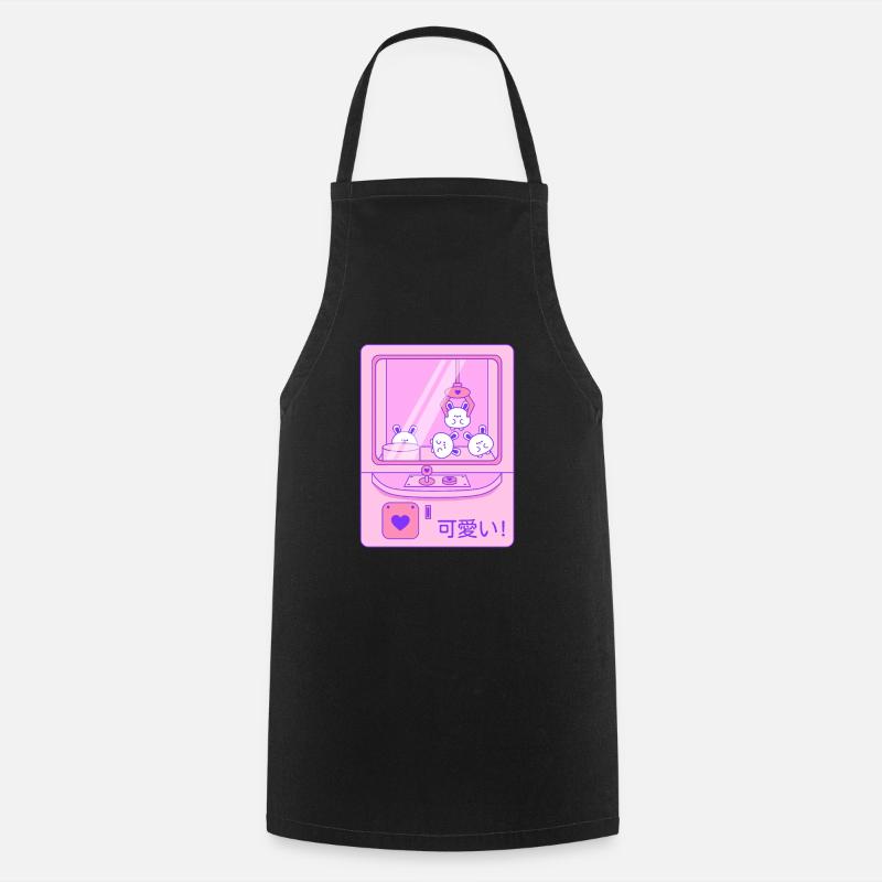 Cute pink gripper with rabbits - Cooking Apron - black