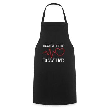 Cool Geriatric Nurse Design Quote Beautiful Day To - Cooking Apron - black - Front - AI Model Male 185 dark (185cm)
