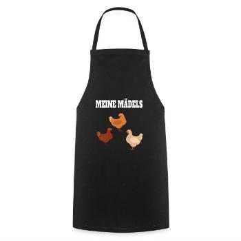 Huhn Lustig Spruch Geschenkidee Bauer Hühner - Kochschürze - Schwarz - Vorne - AI Model Male 185 dark (185cm)