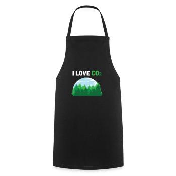 J'aime le dioxyde de carbone CO2 - Tablier de cuisine - noir - Devant - AI Model Male 185 dark (185cm)