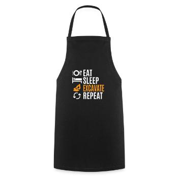 Excavatrice conduisant un cadeau de travailleur de la construction - Tablier de cuisine - noir - Devant - AI Model Male 185 dark (185cm)
