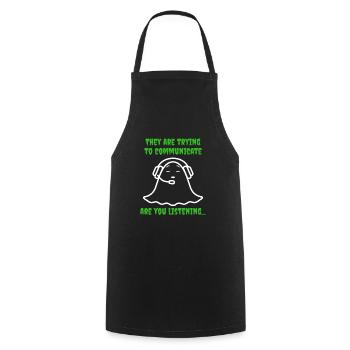Ghost Hunt Gift Paranormal Investigator Halloween - Cooking Apron - black - Front - AI Model Male 185 dark (185cm)