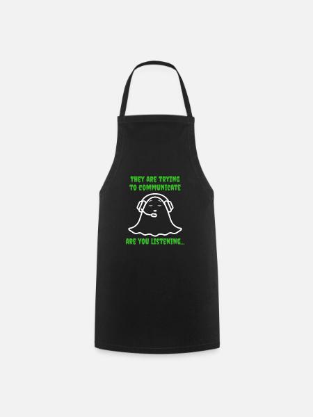 Ghost Hunt Gift Paranormal Investigator Halloween - Cooking Apron - black