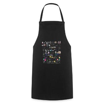 Science physique mathématique chimie biologie - Tablier de cuisine - noir - Devant - AI Model Male 185 dark (185cm)