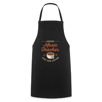 Cool music teacher and coffee coffee bean design - Cooking Apron - black - Front - AI Model Male 185 dark (185cm)