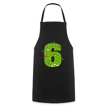 6th birthday Young girl 6 years Farmer farmer - Cooking Apron - black - Front - AI Model Male 185 dark (185cm)