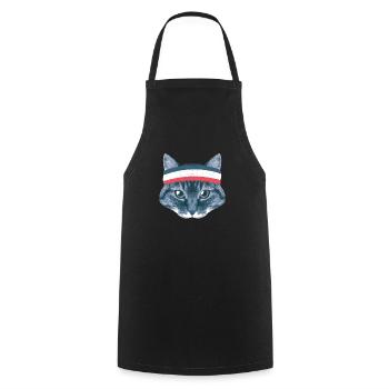 Katzen Katze Kätzchen Cat Mie Sport WM Fußball sp - Kochschürze - Schwarz - Vorne - AI Model Male 185 dark (185cm)