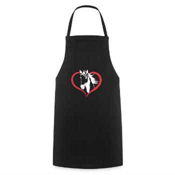 horse - Cooking Apron - black - Front - AI Model Male 185 dark (185cm)