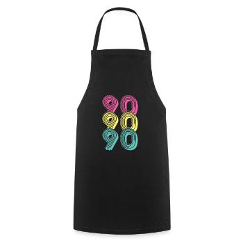 Cadeau des années 90 - Tablier de cuisine - noir - Devant - AI Model Male 185 dark (185cm)