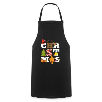 Noël - Tablier de cuisine - noir - Devant - AI Model Male 185 dark (185cm)