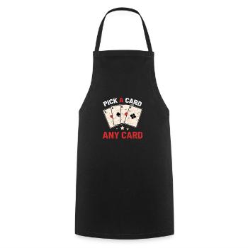Carte magique magicien - Tablier de cuisine - noir - Devant - AI Model Male 185 dark (185cm)