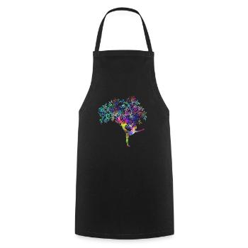 Yoga woman tree psychedelic - Cooking Apron - black - Front - AI Model Male 185 dark (185cm)