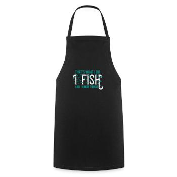 Fishing fishing angler carp sayings funny cool - Cooking Apron - black - Front - AI Model Male 185 dark (185cm)