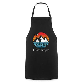 I hate people - Cooking Apron - black - Front - AI Model Male 185 dark (185cm)