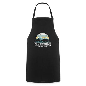 Simple Retro Yellowstone National Park Gift - Cooking Apron - black - Front - AI Model Male 185 dark (185cm)