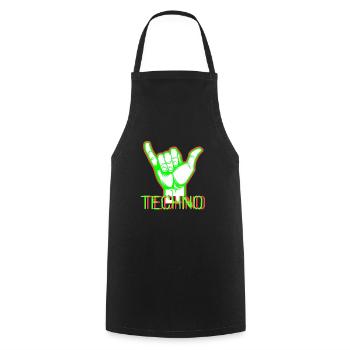 Techno Music - Cooking Apron - black - Front - AI Model Male 185 dark (185cm)