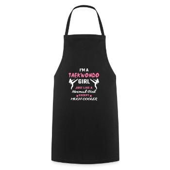 Taekwondo Girl Funny Taekwondo Gift Ideas Kick - Cooking Apron - black - Front - AI Model Male 185 dark (185cm)