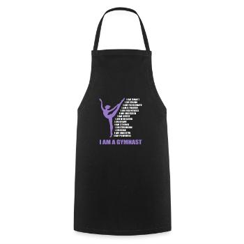 I Am A Gymnast Gifts For Girls Gymnastics Gift - Cooking Apron - black - Front - AI Model Male 185 dark (185cm)