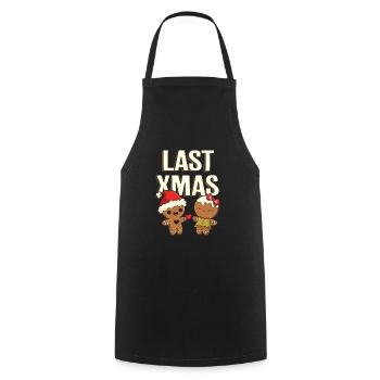 Last Christmas I Gingerbread Heart Couple - Cooking Apron - black - Front - AI Model Male 185 dark (185cm)