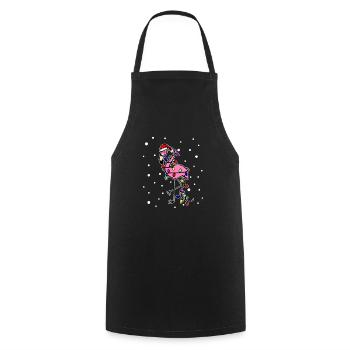 Pink Flamingo Weihnachten - Kochschürze - Schwarz - Vorne - AI Model Male 185 dark (185cm)