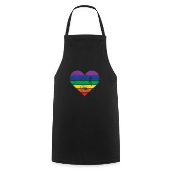 Arc en ciel - Tablier de cuisine - noir - Devant - AI Model Male 185 dark (185cm)