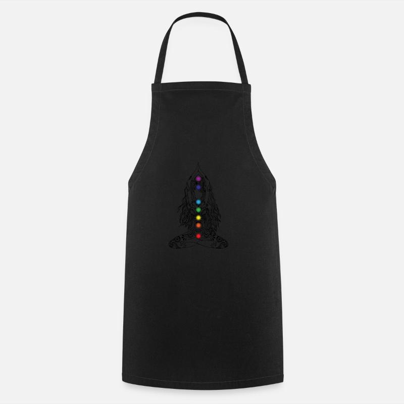 The seven chakras - Cooking Apron - black