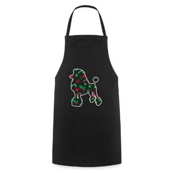 Noël drôle de caniche - Tablier de cuisine - noir - Devant - AI Model Male 185 dark (185cm)