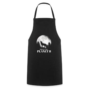 Il n'y a pas de planète B - Wolf protection du climat Wolf - Tablier de cuisine - noir - Devant - AI Model Male 185 dark (185cm)