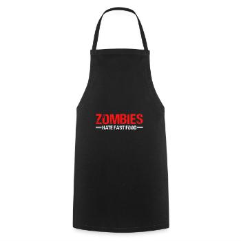 Zombies Hate Fast Food - Cooking Apron - black - Front - AI Model Male 185 dark (185cm)