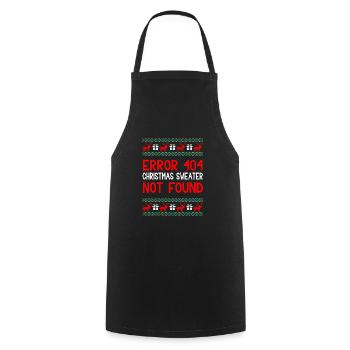 404 Error Christmas Sweater Not Found - Cooking Apron - black - Front - AI Model Male 185 dark (185cm)